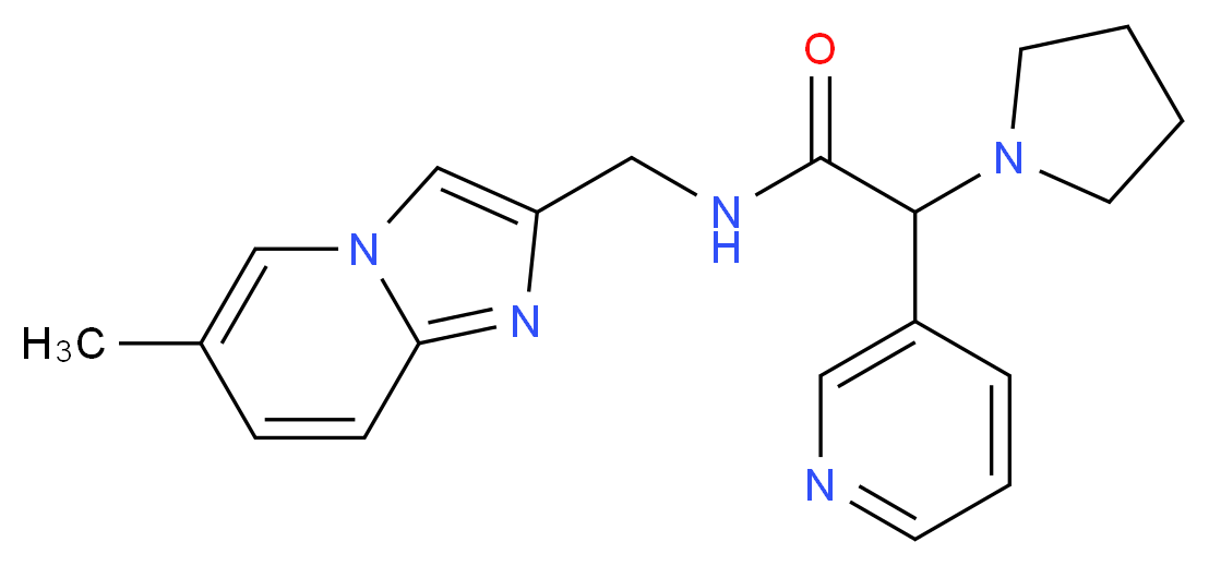 N-[(6-methylimidazo[1,2-a]pyridin-2-yl)methyl]-2-(3-pyridinyl)-2-(1-pyrrolidinyl)acetamide_Molecular_structure_CAS_)