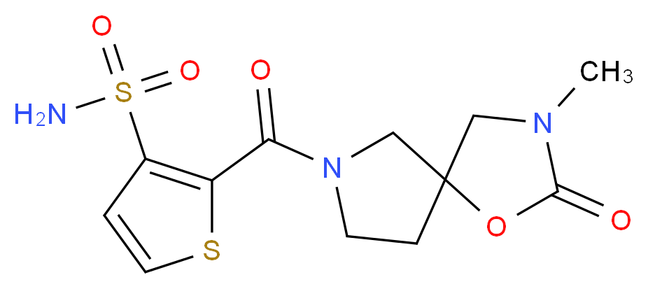 2-[(3-methyl-2-oxo-1-oxa-3,7-diazaspiro[4.4]non-7-yl)carbonyl]-3-thiophenesulfonamide_Molecular_structure_CAS_)