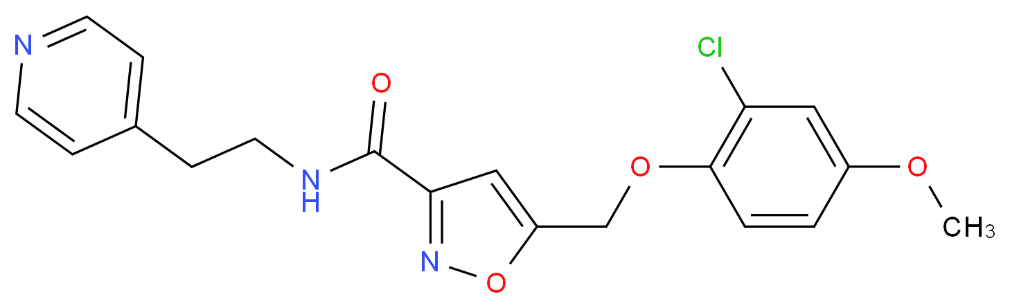 5-[(2-chloro-4-methoxyphenoxy)methyl]-N-[2-(4-pyridinyl)ethyl]-3-isoxazolecarboxamide_Molecular_structure_CAS_)