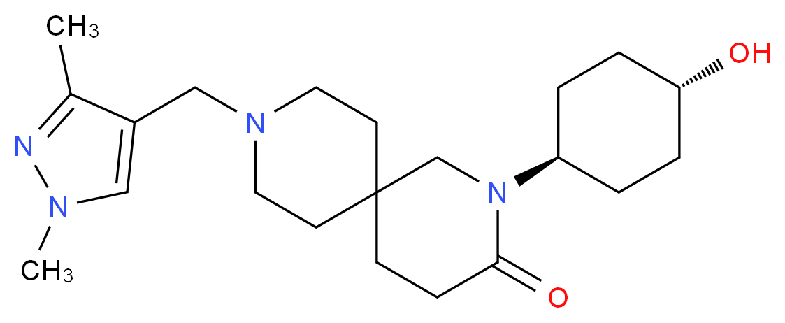 9-[(1,3-dimethyl-1H-pyrazol-4-yl)methyl]-2-(trans-4-hydroxycyclohexyl)-2,9-diazaspiro[5.5]undecan-3-one_Molecular_structure_CAS_)