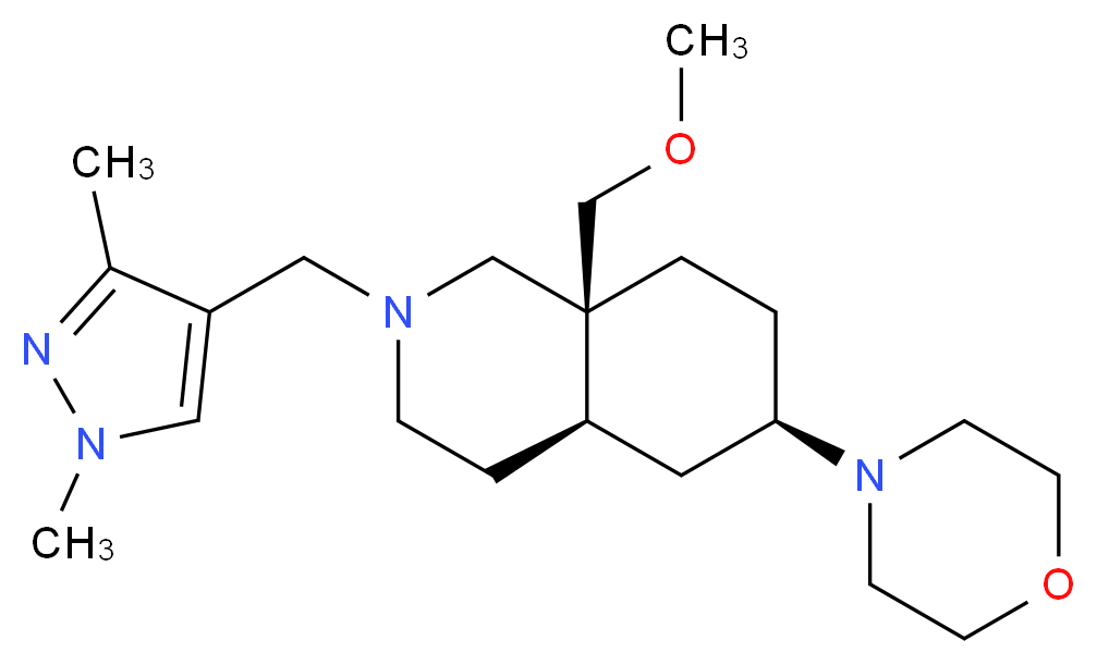 (4aR*,6R*,8aS*)-2-[(1,3-dimethyl-1H-pyrazol-4-yl)methyl]-8a-(methoxymethyl)-6-(4-morpholinyl)decahydroisoquinoline_Molecular_structure_CAS_)