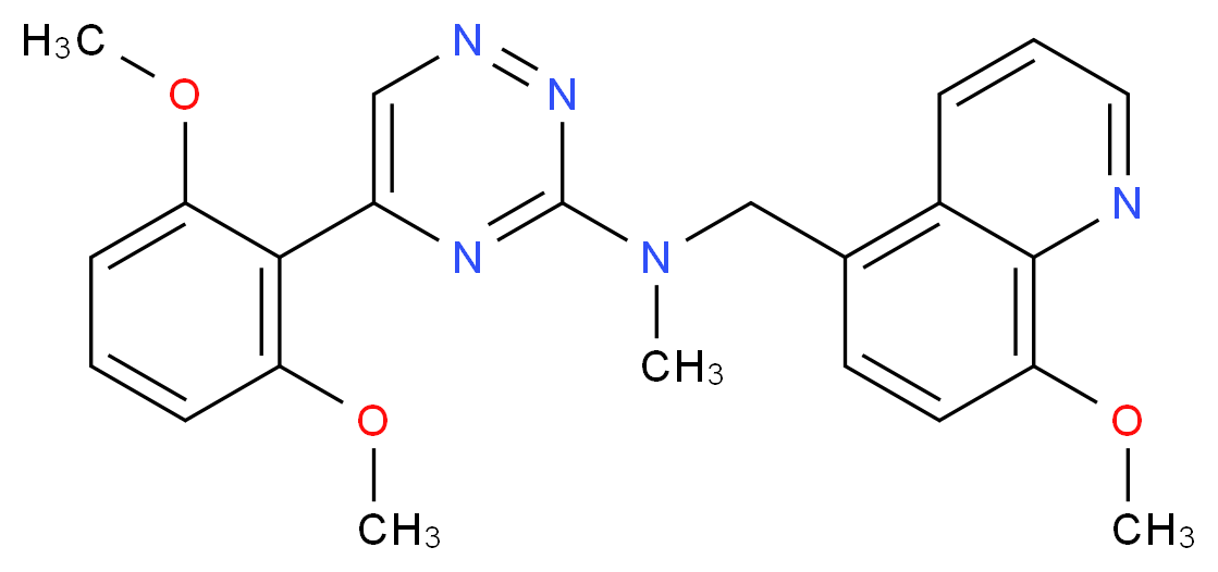5-(2,6-dimethoxyphenyl)-N-[(8-methoxy-5-quinolinyl)methyl]-N-methyl-1,2,4-triazin-3-amine_Molecular_structure_CAS_)