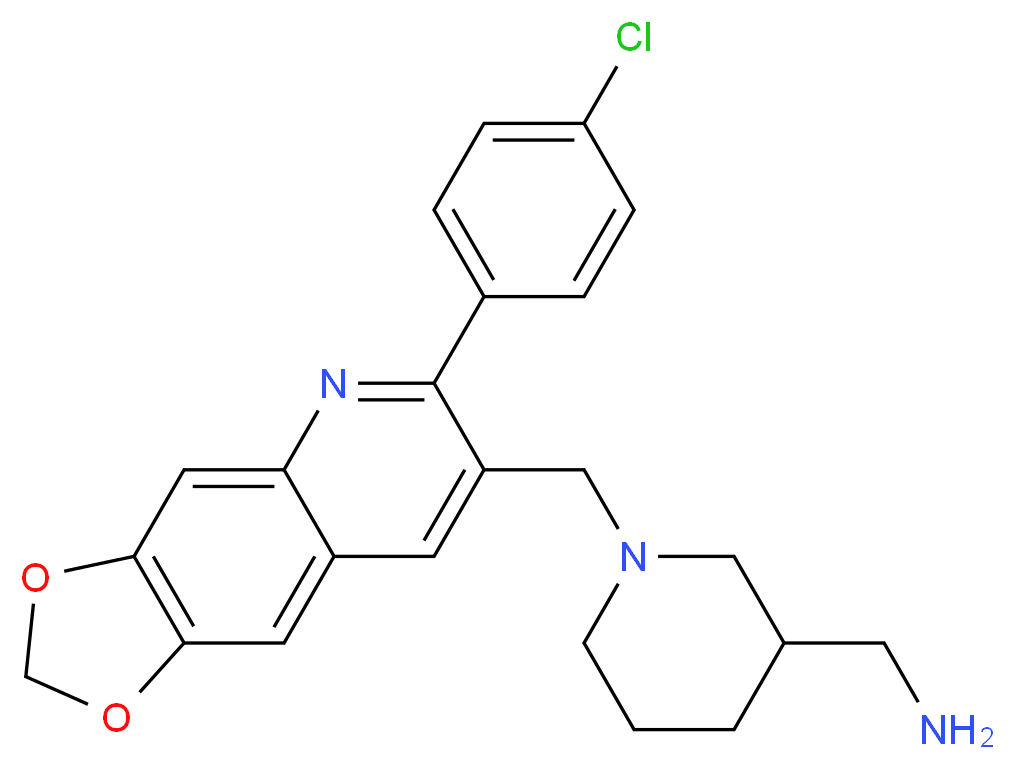 1-(1-{[6-(4-chlorophenyl)[1,3]dioxolo[4,5-g]quinolin-7-yl]methyl}-3-piperidinyl)methanamine_Molecular_structure_CAS_)
