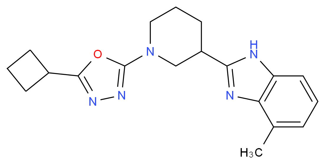 2-[1-(5-cyclobutyl-1,3,4-oxadiazol-2-yl)piperidin-3-yl]-4-methyl-1H-benzimidazole_Molecular_structure_CAS_)