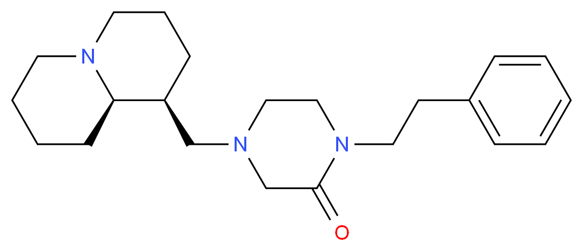 4-[(1S,9aR)-octahydro-2H-quinolizin-1-ylmethyl]-1-(2-phenylethyl)-2-piperazinone_Molecular_structure_CAS_)