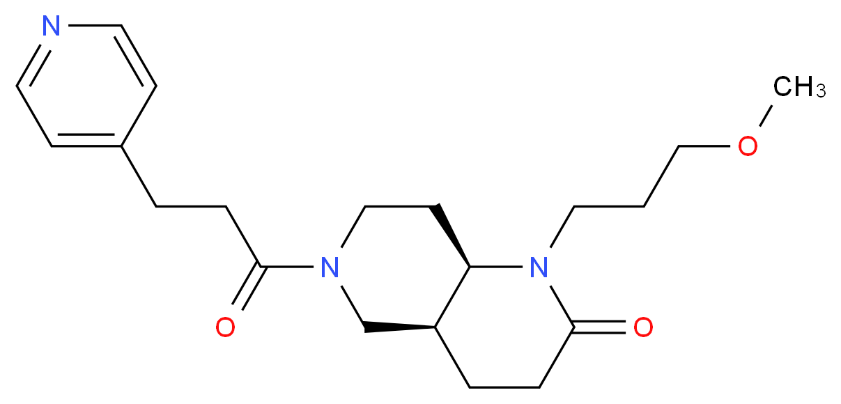 (4aS*,8aR*)-1-(3-methoxypropyl)-6-(3-pyridin-4-ylpropanoyl)octahydro-1,6-naphthyridin-2(1H)-one_Molecular_structure_CAS_)