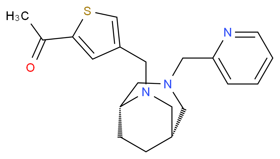 1-(4-{[(1S*,5R*)-3-(pyridin-2-ylmethyl)-3,6-diazabicyclo[3.2.2]non-6-yl]methyl}-2-thienyl)ethanone_Molecular_structure_CAS_)