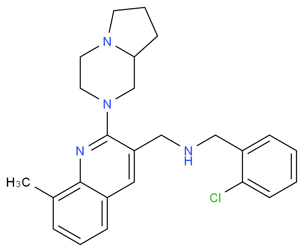 (2-chlorobenzyl){[2-(hexahydropyrrolo[1,2-a]pyrazin-2(1H)-yl)-8-methyl-3-quinolinyl]methyl}amine_Molecular_structure_CAS_)