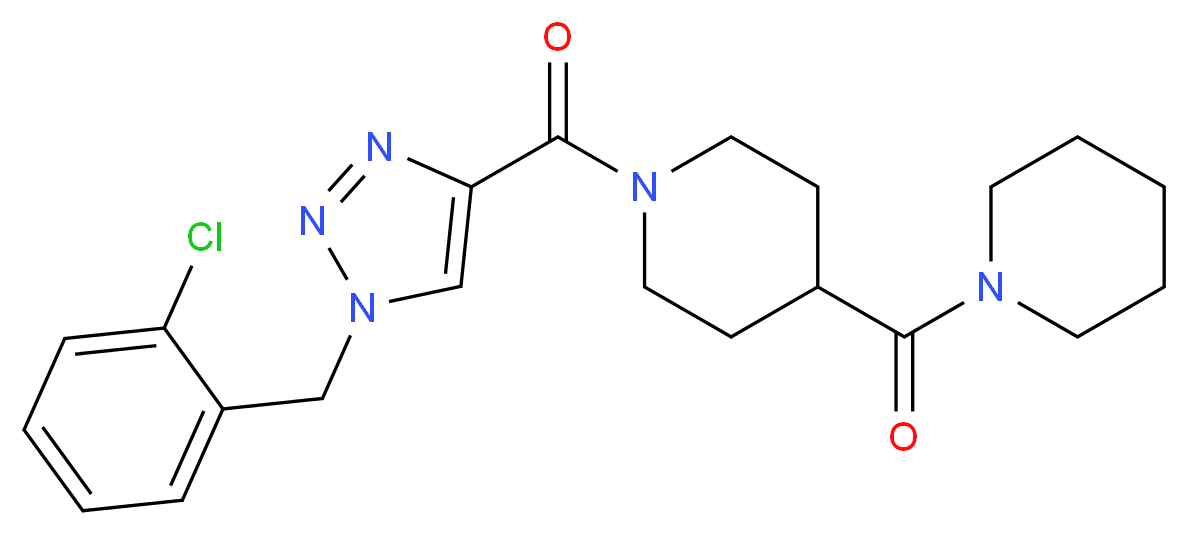1-{[1-(2-chlorobenzyl)-1H-1,2,3-triazol-4-yl]carbonyl}-4-(1-piperidinylcarbonyl)piperidine_Molecular_structure_CAS_)
