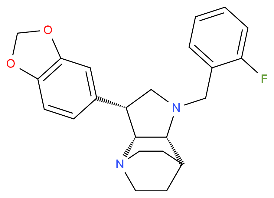 (3R*,3aR*,7aR*)-3-(1,3-benzodioxol-5-yl)-1-(2-fluorobenzyl)octahydro-4,7-ethanopyrrolo[3,2-b]pyridine_Molecular_structure_CAS_)