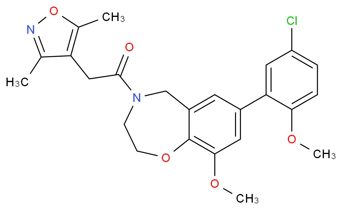 7-(5-chloro-2-methoxyphenyl)-4-[(3,5-dimethyl-4-isoxazolyl)acetyl]-9-methoxy-2,3,4,5-tetrahydro-1,4-benzoxazepine_Molecular_structure_CAS_)