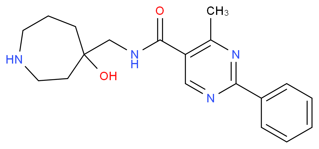 N-[(4-hydroxy-4-azepanyl)methyl]-4-methyl-2-phenyl-5-pyrimidinecarboxamide_Molecular_structure_CAS_)