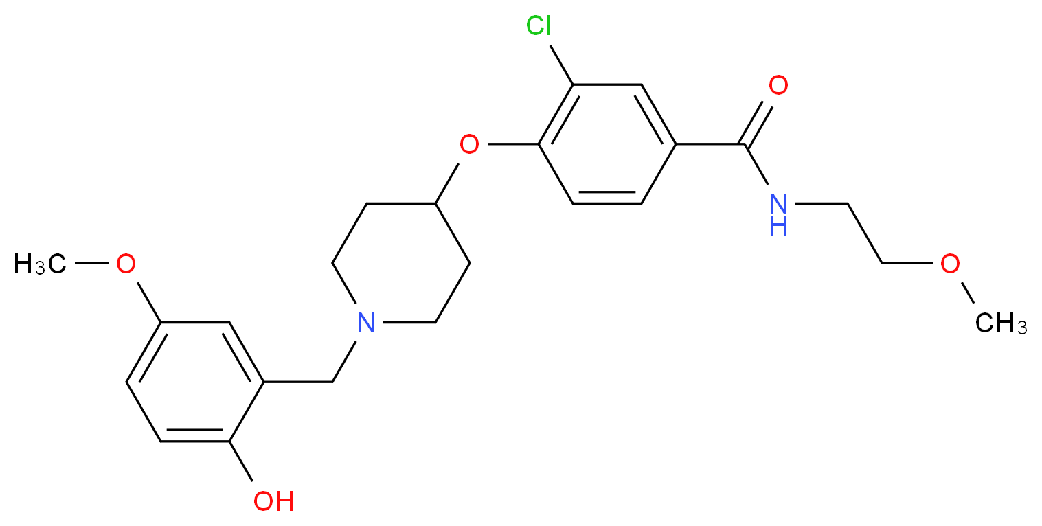 3-chloro-4-{[1-(2-hydroxy-5-methoxybenzyl)-4-piperidinyl]oxy}-N-(2-methoxyethyl)benzamide_Molecular_structure_CAS_)