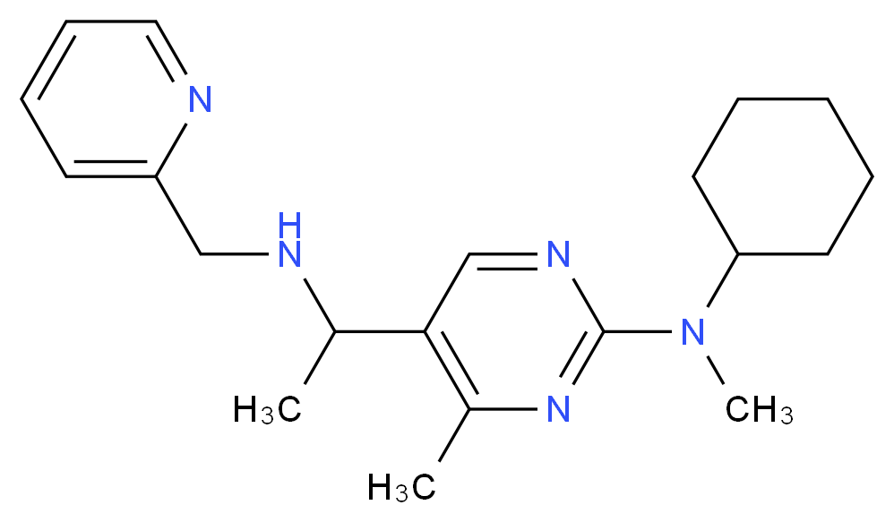 N-cyclohexyl-N,4-dimethyl-5-{1-[(2-pyridinylmethyl)amino]ethyl}-2-pyrimidinamine_Molecular_structure_CAS_)