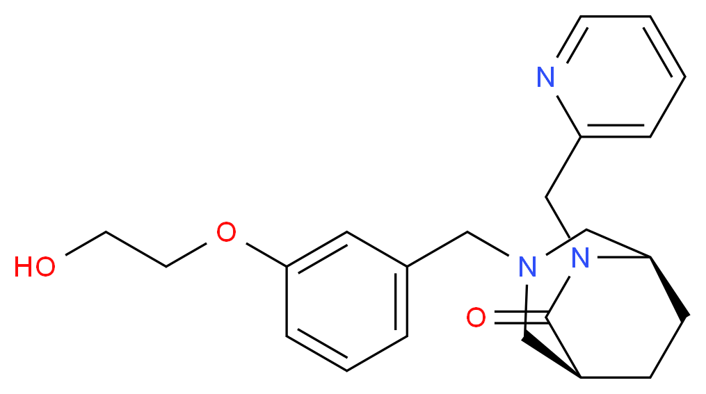 (1S*,5R*)-3-[3-(2-hydroxyethoxy)benzyl]-6-(2-pyridinylmethyl)-3,6-diazabicyclo[3.2.2]nonan-7-one_Molecular_structure_CAS_)