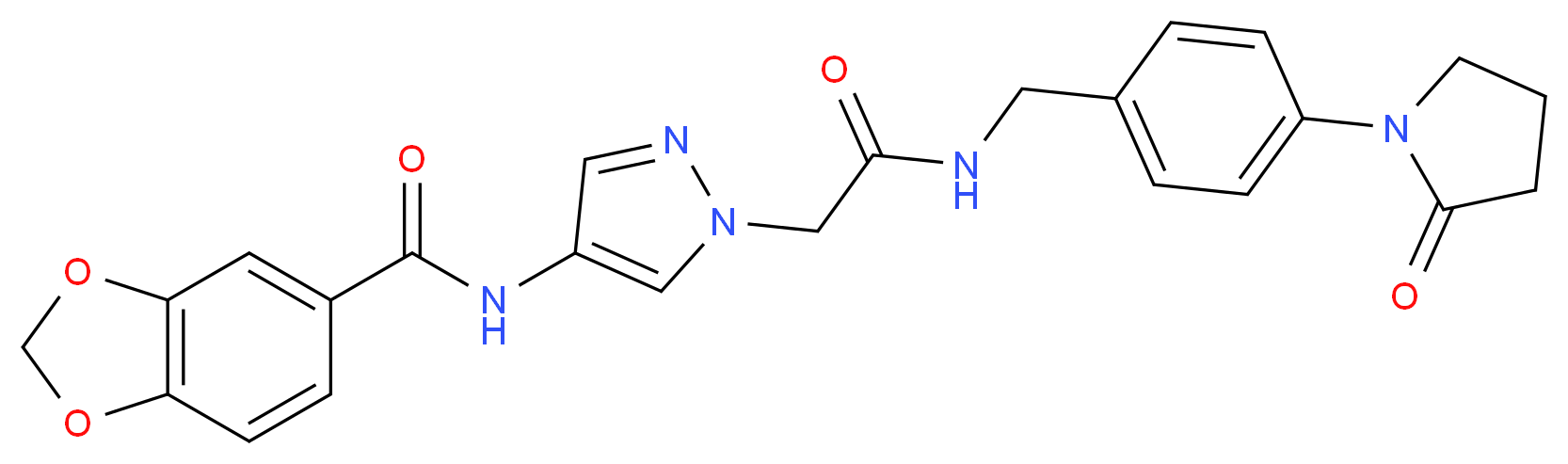 N-[1-(2-oxo-2-{[4-(2-oxo-1-pyrrolidinyl)benzyl]amino}ethyl)-1H-pyrazol-4-yl]-1,3-benzodioxole-5-carboxamide_Molecular_structure_CAS_)