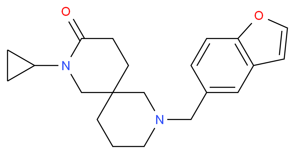 8-(1-benzofuran-5-ylmethyl)-2-cyclopropyl-2,8-diazaspiro[5.5]undecan-3-one_Molecular_structure_CAS_)
