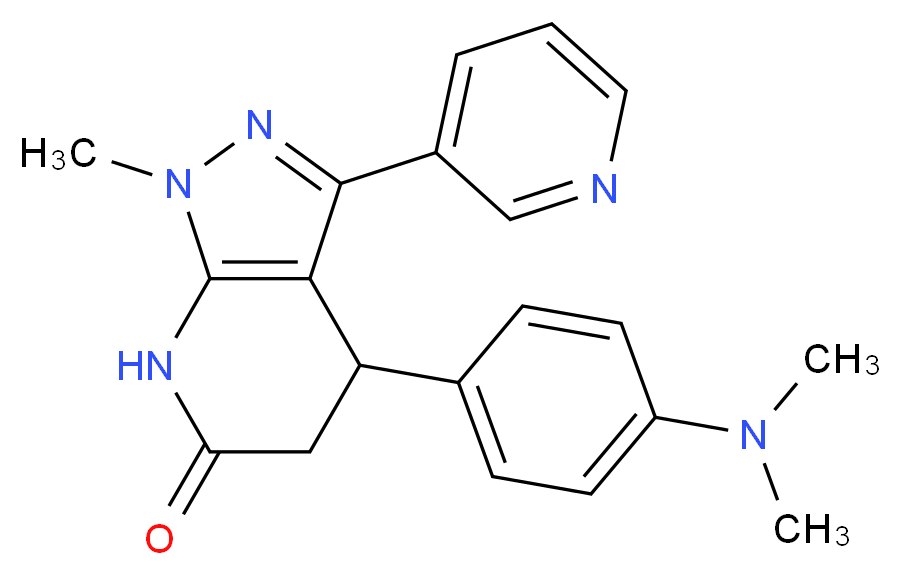 4-[4-(dimethylamino)phenyl]-1-methyl-3-pyridin-3-yl-1,4,5,7-tetrahydro-6H-pyrazolo[3,4-b]pyridin-6-one_Molecular_structure_CAS_)