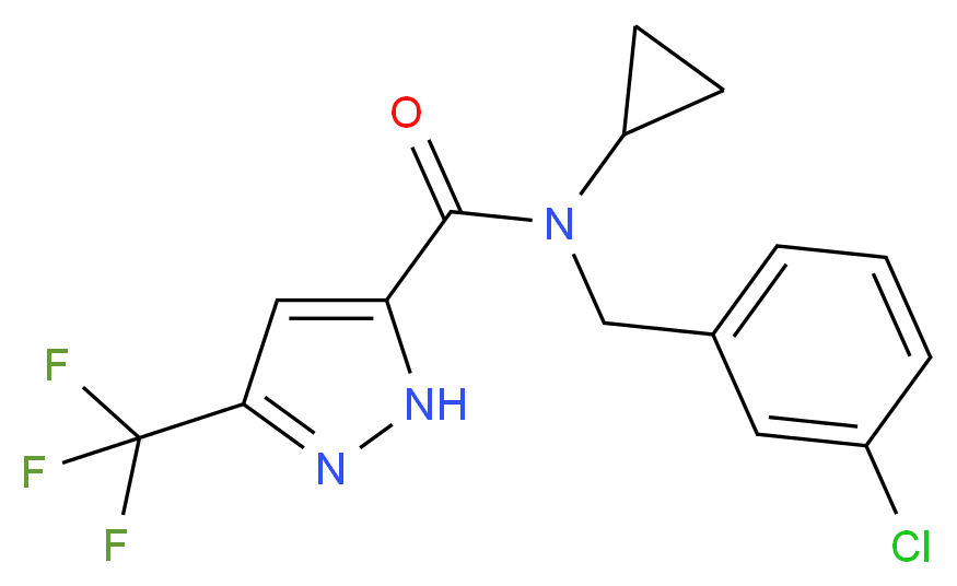 N-(3-chlorobenzyl)-N-cyclopropyl-3-(trifluoromethyl)-1H-pyrazole-5-carboxamide_Molecular_structure_CAS_)