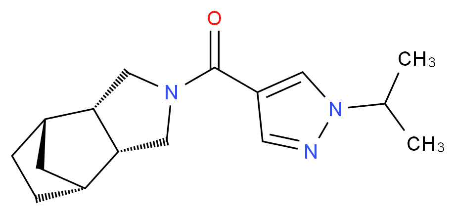 (1R*,2R*,6S*,7S*)-4-[(1-isopropyl-1H-pyrazol-4-yl)carbonyl]-4-azatricyclo[5.2.1.0~2,6~]decane_Molecular_structure_CAS_)