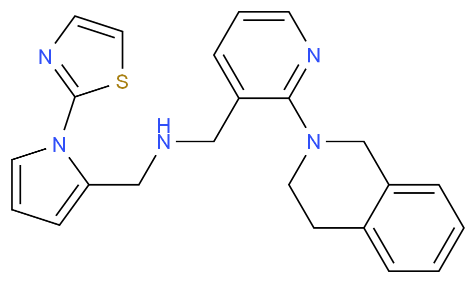 1-[2-(3,4-dihydro-2(1H)-isoquinolinyl)-3-pyridinyl]-N-{[1-(1,3-thiazol-2-yl)-1H-pyrrol-2-yl]methyl}methanamine_Molecular_structure_CAS_)