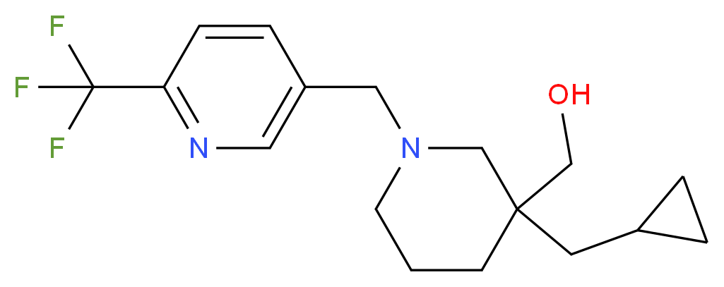 (3-(cyclopropylmethyl)-1-{[6-(trifluoromethyl)pyridin-3-yl]methyl}piperidin-3-yl)methanol_Molecular_structure_CAS_)