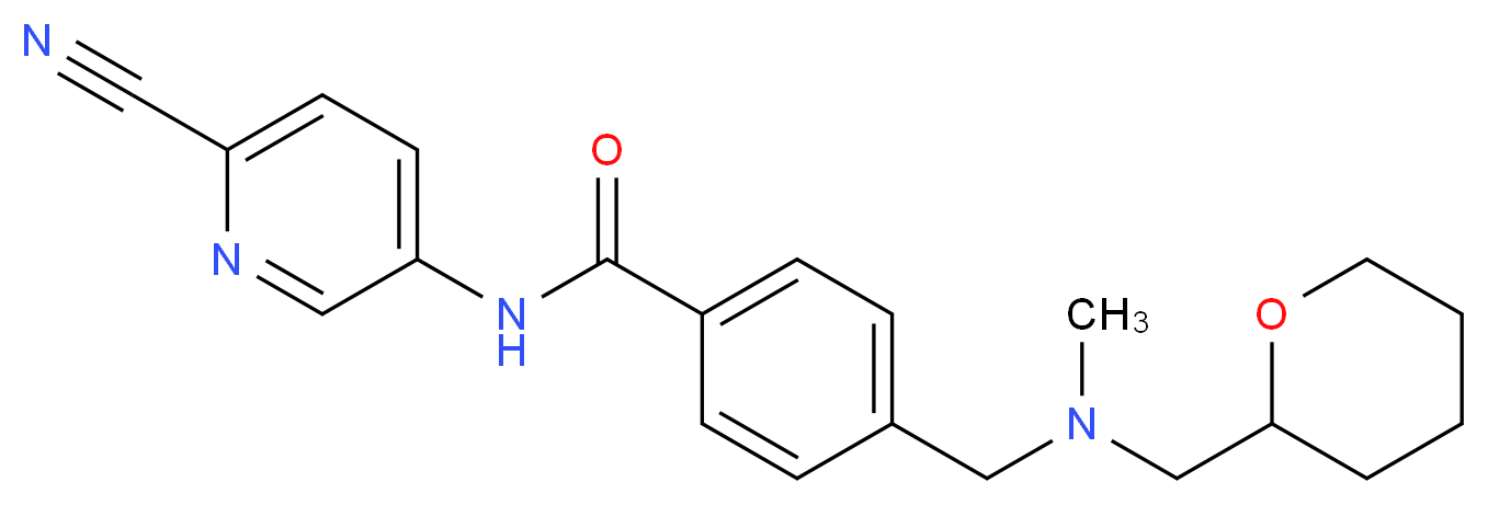 N-(6-cyanopyridin-3-yl)-4-{[methyl(tetrahydro-2H-pyran-2-ylmethyl)amino]methyl}benzamide_Molecular_structure_CAS_)