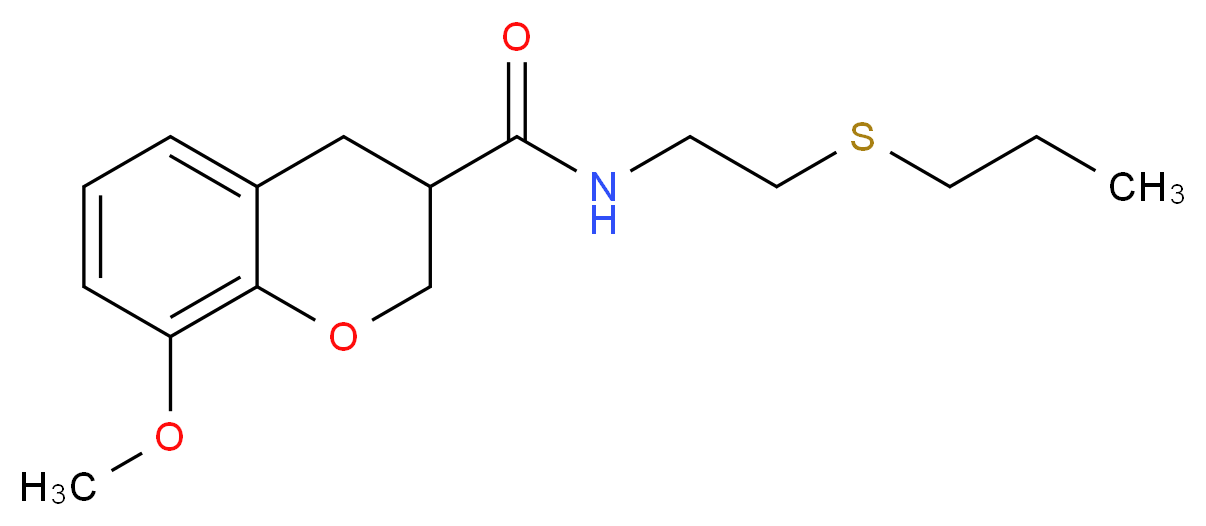 8-methoxy-N-[2-(propylthio)ethyl]chromane-3-carboxamide_Molecular_structure_CAS_)