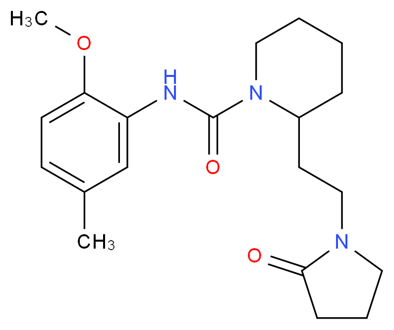 N-(2-methoxy-5-methylphenyl)-2-[2-(2-oxo-1-pyrrolidinyl)ethyl]-1-piperidinecarboxamide_Molecular_structure_CAS_)