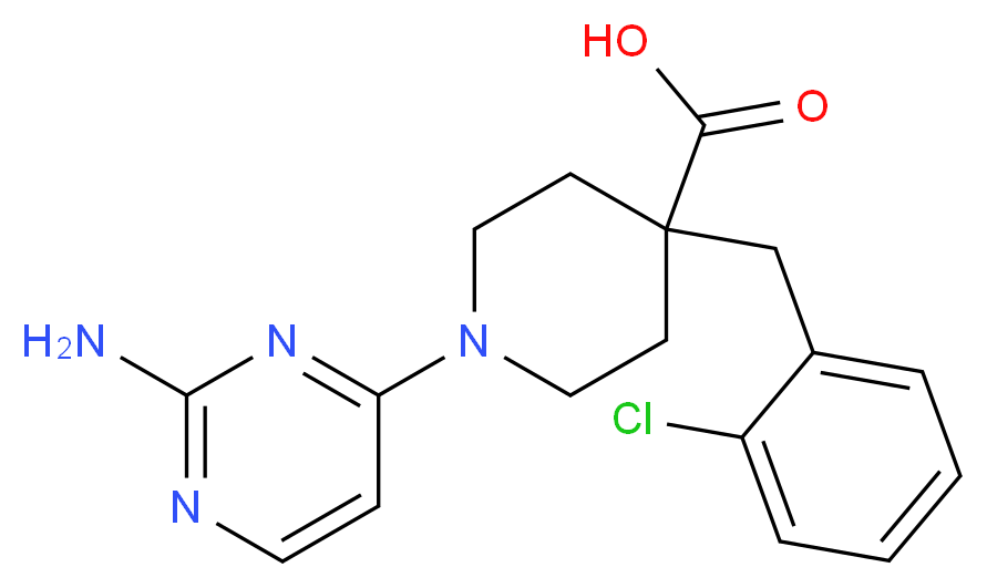 1-(2-aminopyrimidin-4-yl)-4-(2-chlorobenzyl)piperidine-4-carboxylic acid_Molecular_structure_CAS_)