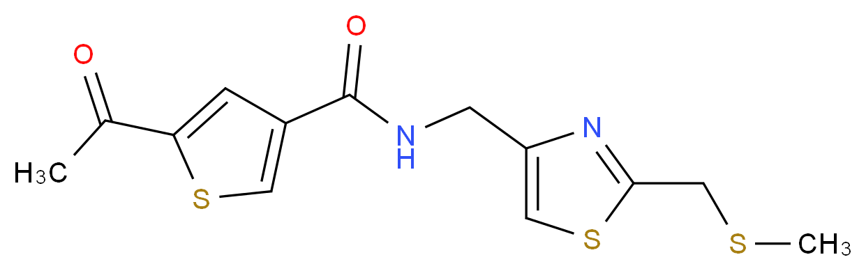 5-acetyl-N-({2-[(methylthio)methyl]-1,3-thiazol-4-yl}methyl)thiophene-3-carboxamide_Molecular_structure_CAS_)