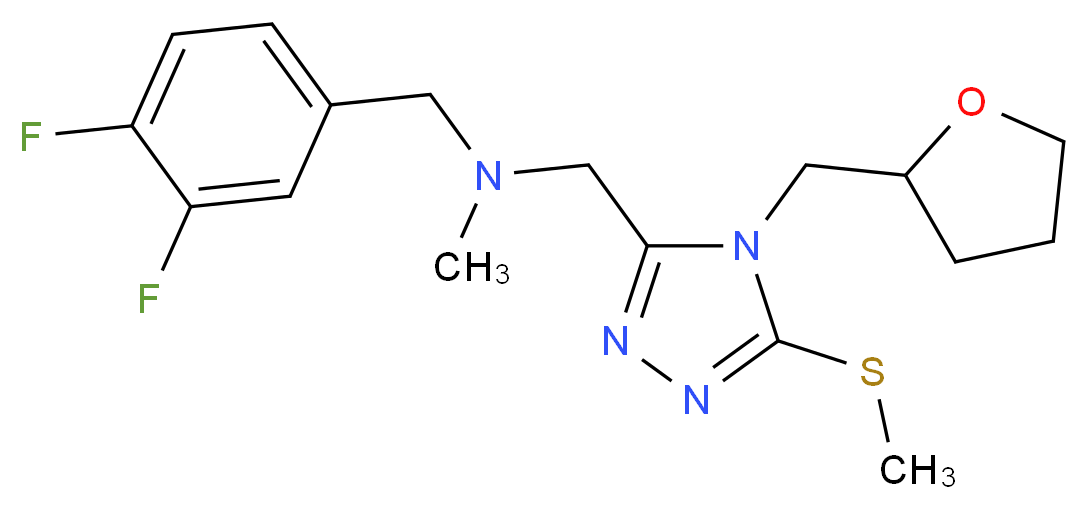 (3,4-difluorobenzyl)methyl{[5-(methylthio)-4-(tetrahydro-2-furanylmethyl)-4H-1,2,4-triazol-3-yl]methyl}amine_Molecular_structure_CAS_)