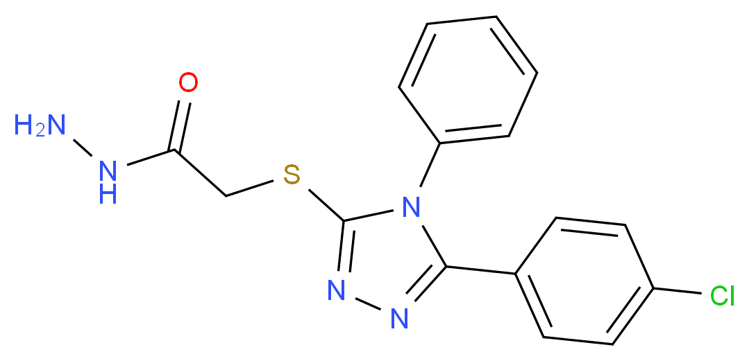 2-{[5-(4-chlorophenyl)-4-phenyl-4H-1,2,4-triazol-3-yl]sulfanyl}acetohydrazide_Molecular_structure_CAS_)