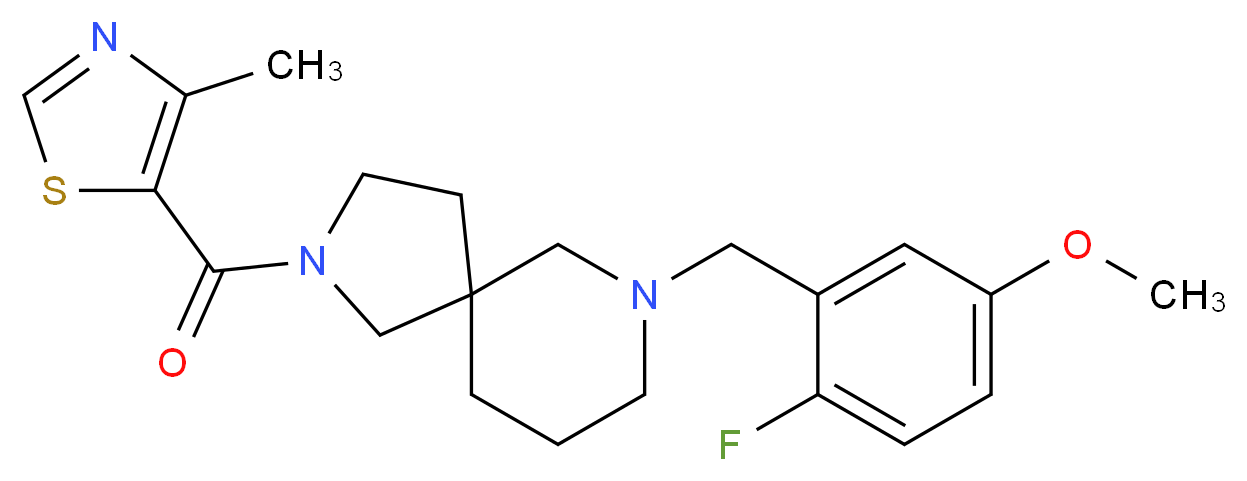 7-(2-fluoro-5-methoxybenzyl)-2-[(4-methyl-1,3-thiazol-5-yl)carbonyl]-2,7-diazaspiro[4.5]decane_Molecular_structure_CAS_)