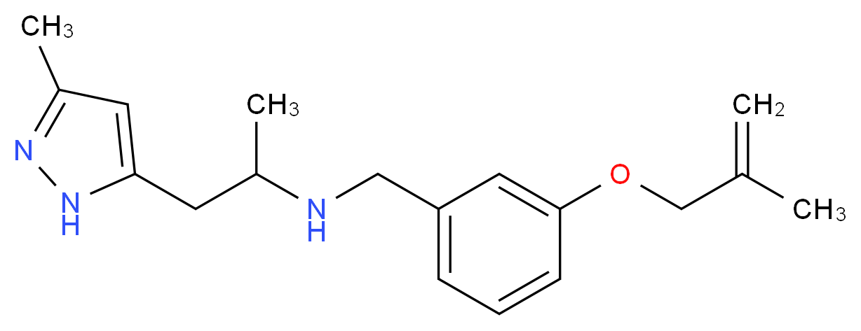 N-{3-[(2-methylprop-2-en-1-yl)oxy]benzyl}-1-(3-methyl-1H-pyrazol-5-yl)propan-2-amine_Molecular_structure_CAS_)