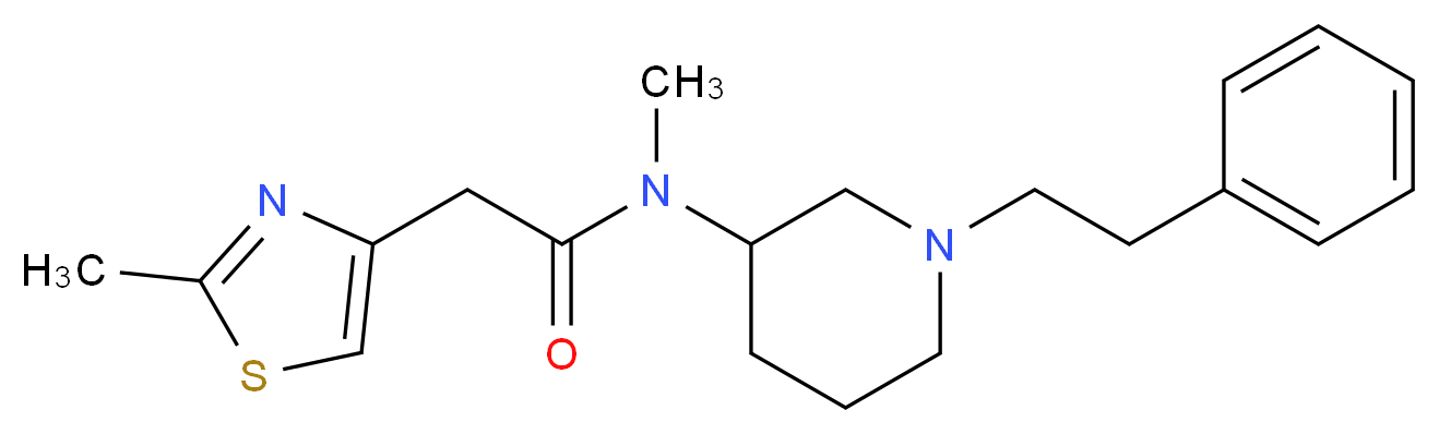 N-methyl-2-(2-methyl-1,3-thiazol-4-yl)-N-[1-(2-phenylethyl)-3-piperidinyl]acetamide_Molecular_structure_CAS_)