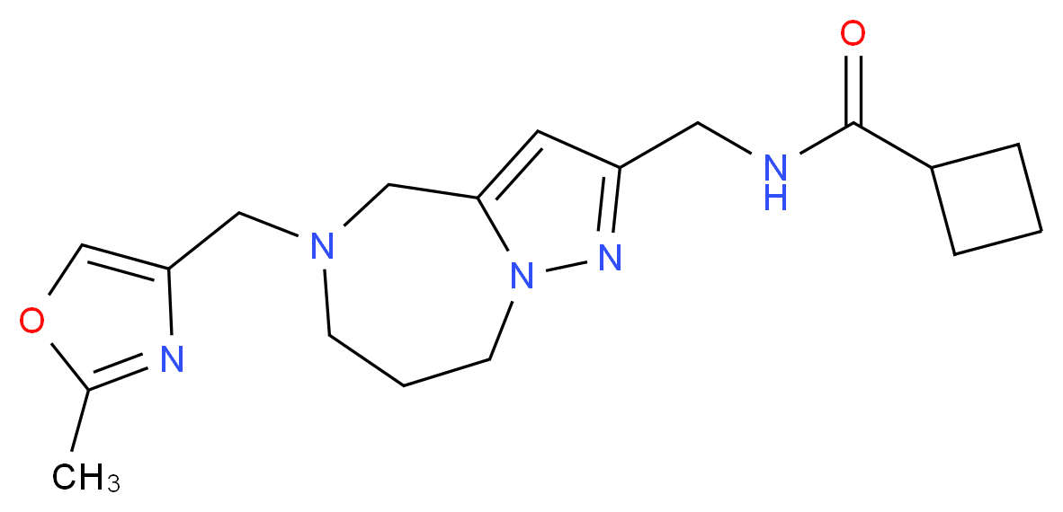 N-({5-[(2-methyl-1,3-oxazol-4-yl)methyl]-5,6,7,8-tetrahydro-4H-pyrazolo[1,5-a][1,4]diazepin-2-yl}methyl)cyclobutanecarboxamide_Molecular_structure_CAS_)
