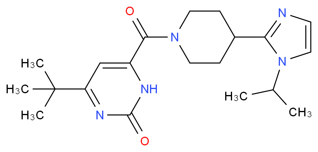 4-tert-butyl-6-{[4-(1-isopropyl-1H-imidazol-2-yl)piperidin-1-yl]carbonyl}pyrimidin-2(1H)-one_Molecular_structure_CAS_)