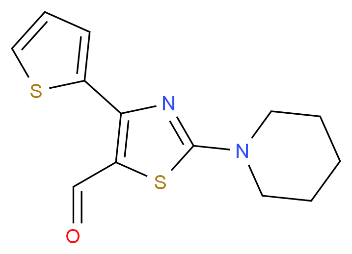 2-Piperidin-1-yl-4-thiophen-2-yl-thiazole-5-carbaldehyde_Molecular_structure_CAS_)