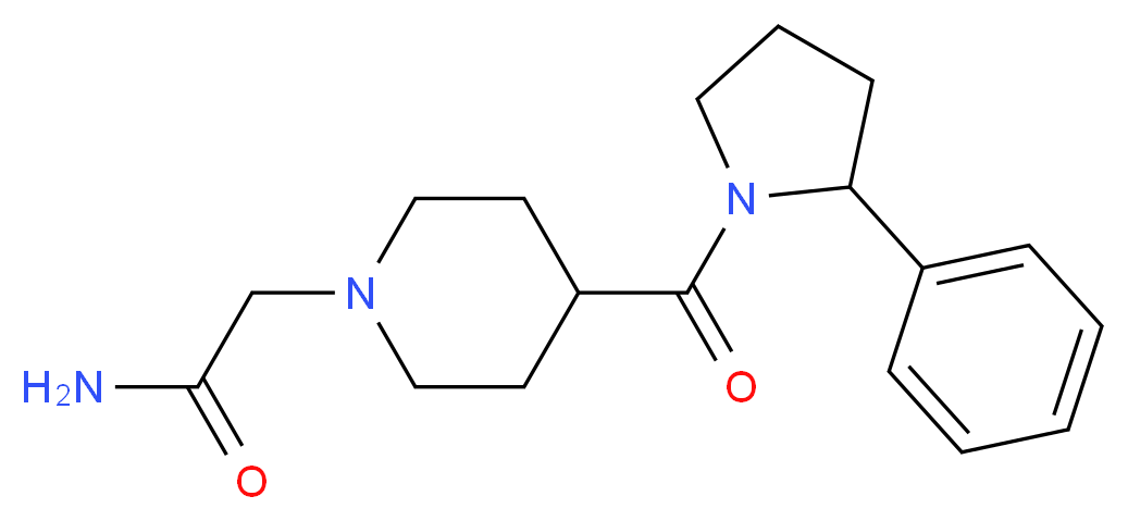 2-{4-[(2-phenyl-1-pyrrolidinyl)carbonyl]-1-piperidinyl}acetamide_Molecular_structure_CAS_)