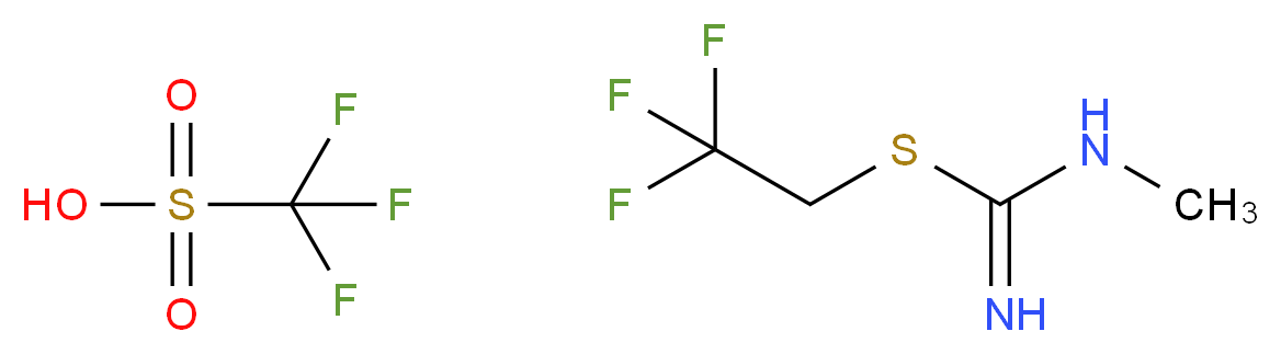 N-methyl[(2,2,2-trifluoroethyl)sulfanyl]methanimidamide; trifluoromethanesulfonic acid_Molecular_structure_CAS_)