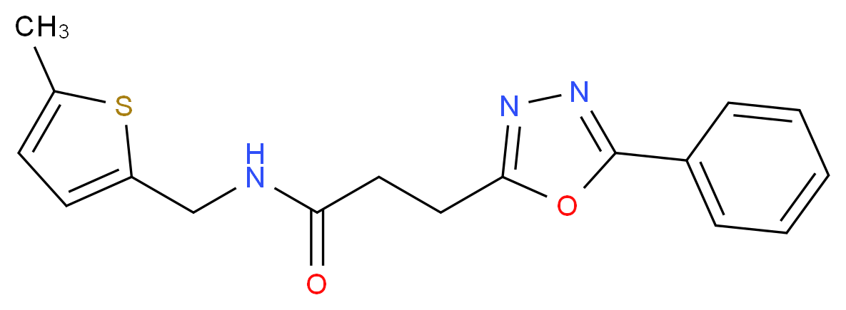 N-[(5-methyl-2-thienyl)methyl]-3-(5-phenyl-1,3,4-oxadiazol-2-yl)propanamide_Molecular_structure_CAS_)