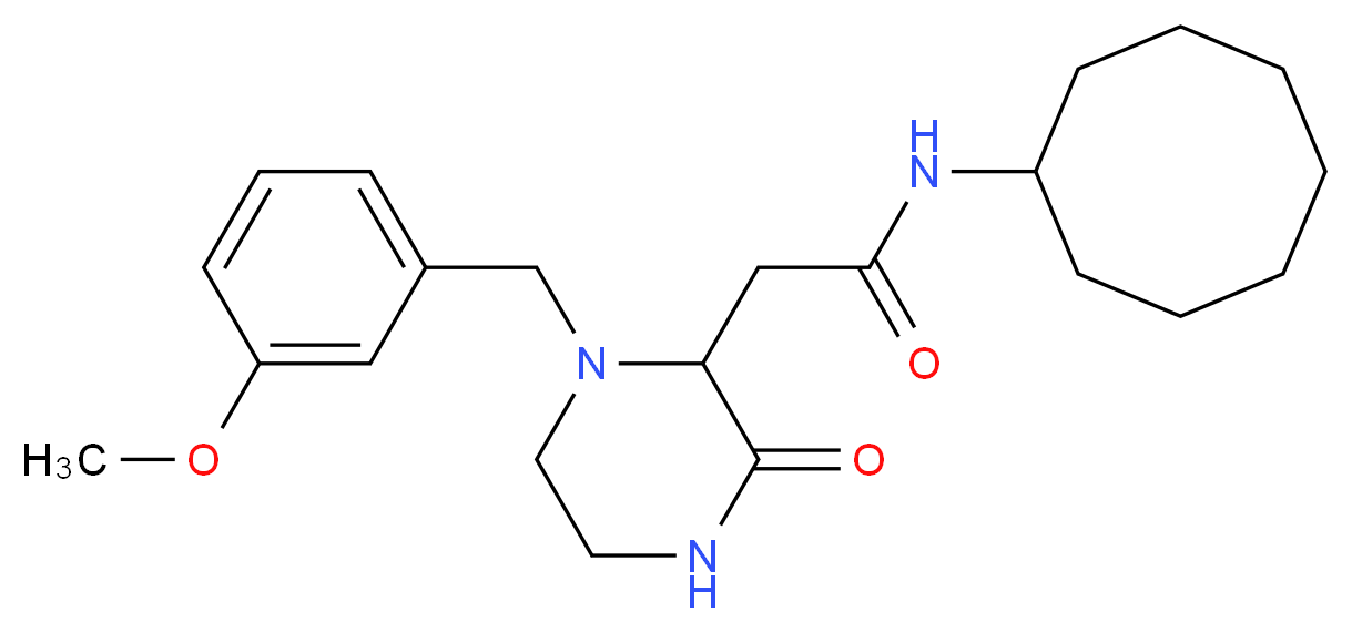 N-cyclooctyl-2-[1-(3-methoxybenzyl)-3-oxo-2-piperazinyl]acetamide_Molecular_structure_CAS_)
