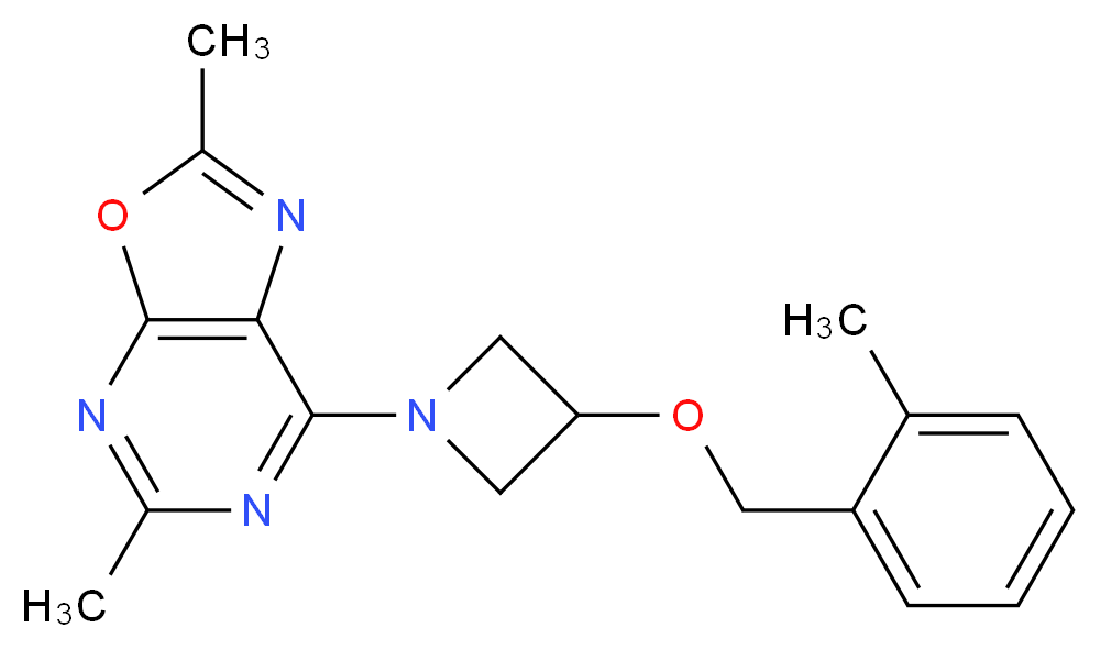 2,5-dimethyl-7-{3-[(2-methylbenzyl)oxy]azetidin-1-yl}[1,3]oxazolo[5,4-d]pyrimidine_Molecular_structure_CAS_)