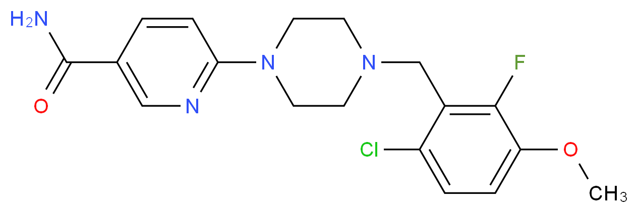 6-[4-(6-chloro-2-fluoro-3-methoxybenzyl)piperazin-1-yl]nicotinamide_Molecular_structure_CAS_)