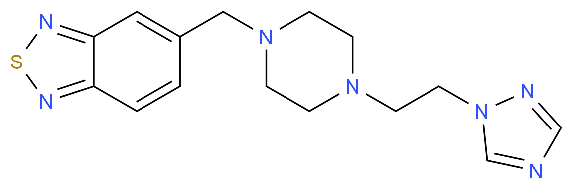5-({4-[2-(1H-1,2,4-triazol-1-yl)ethyl]-1-piperazinyl}methyl)-2,1,3-benzothiadiazole_Molecular_structure_CAS_)