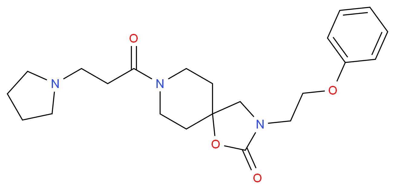 3-(2-phenoxyethyl)-8-(3-pyrrolidin-1-ylpropanoyl)-1-oxa-3,8-diazaspiro[4.5]decan-2-one_Molecular_structure_CAS_)