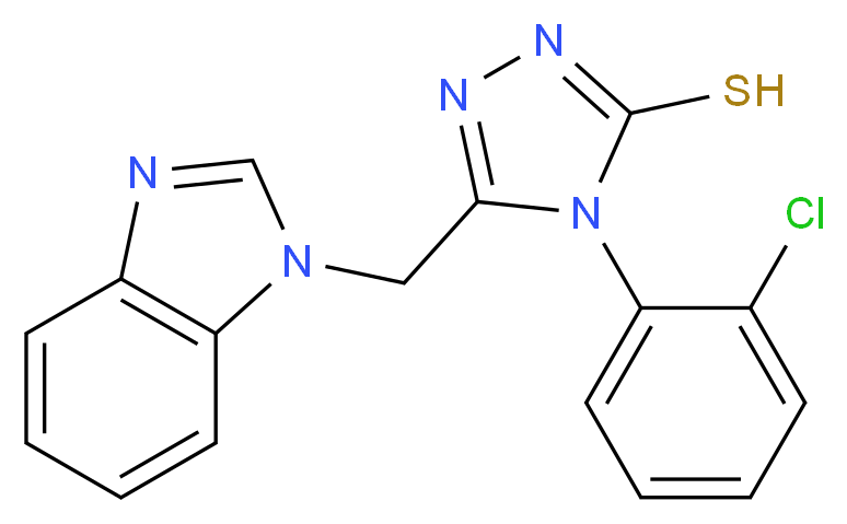 5-Benzoimidazol-1-ylmethyl-4-(2-chloro-phenyl)-4H-[1,2,4]triazole-3-thiol_Molecular_structure_CAS_)