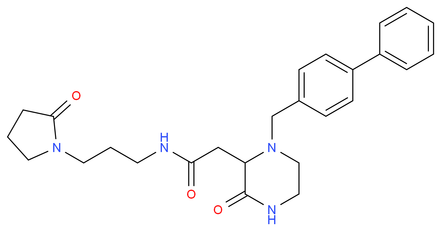 2-[1-(4-biphenylylmethyl)-3-oxo-2-piperazinyl]-N-[3-(2-oxo-1-pyrrolidinyl)propyl]acetamide_Molecular_structure_CAS_)