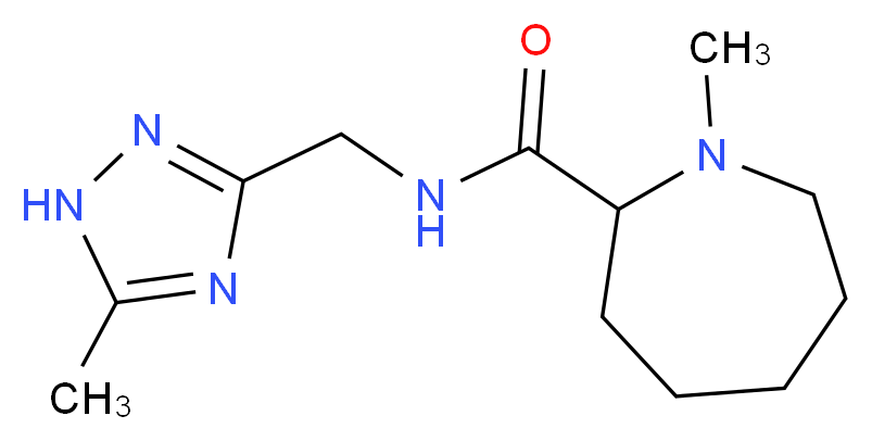 1-methyl-N-[(5-methyl-1H-1,2,4-triazol-3-yl)methyl]-2-azepanecarboxamide_Molecular_structure_CAS_)